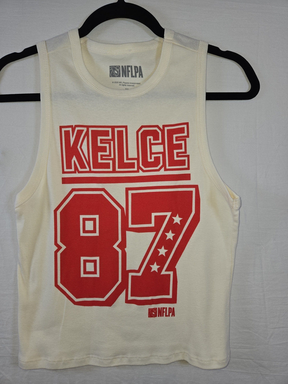 NFLPA Kelce 87 Women's Tank Top in Cream with Red Print